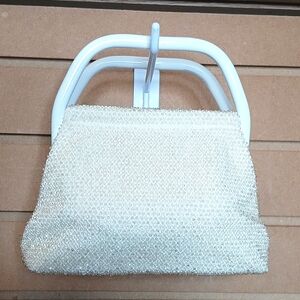 Vintage 1950's Lumured Evening Corde Bead Clutch